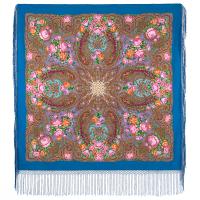 Многоцветный платок 148 см. из уплотненной шерстяной ткани "Любовь земная", вид 13, арт.  Москва