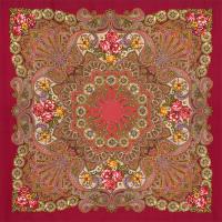 Многоцветный платок 148 см. из уплотненной шерстяной ткани "Василиса", вид 5, арт. 1370-5 Москва