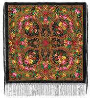 Многоцветный платок 148 см. из уплотненной шерстяной ткани  "Счастливица", вид 18, арт. 1122-18 Москва