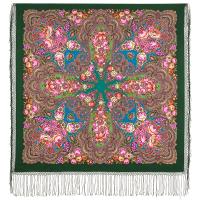 Многоцветный платок 148 см. из уплотненной шерстяной ткани  "Цвет граната", вид 10, арт. 1875-10 Москва