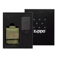  Подарочный набор: зажигалка Black Crackle® и зелёный нейлоновый чехол ZIPPO 49400 магазин сувениров Наши подарки