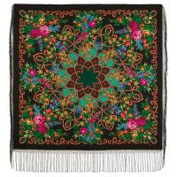 Многоцветный платок 148 см. из уплотненной шерстяной ткани  "Цыганка Аза", вид 25, арт. 362-25 Москва
