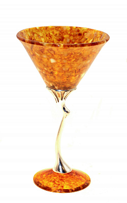 картинка Бокал для мартини "Лето" из янтаря 14.5х8.5 см. 100 мл. Арт. 1404 магазин 