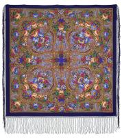 Многоцветный платок 148 см. из уплотненной шерстяной ткани  "Счастливица", вид 15, арт. 1122-15 Москва