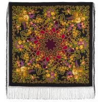 Многоцветный платок 148 см.  из уплотненной шерстяной ткани  "Цыганка Аза", вид 20, арт.  362-20 Москва
