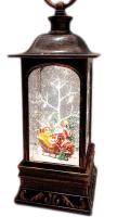 Фонарь новый год LED с эффектом снегопада "Дед мороз в санях" 10,5х27 cм. арт. 6864562