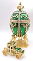 картинка Яйцо под Фаберже "Коронационное с каретой"  зеленое 20 см. арт. 575114 