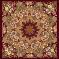 Многоцветный платок 148 см. из уплотненной шерстяной ткани  "Радоница", вид 7, арт.  920-7 Москва