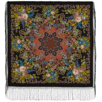 Многоцветный платок 148 см. из уплотненной шерстяной ткани  "Цыганка Аза", вид 27, арт. 362-27 Москва