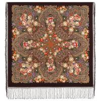 Многоцветный платок 148 см. из уплотненной шерстяной ткани "Цвет граната", вид 17, арт.  1875-17 Москва