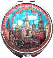  Зеркало "Москва" с фольгированной вставкой, диаметр 7 см арт. 9896767 магазин сувениров Наши подарки