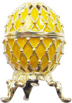 Яйцо пасхальное "Сетка" малое со стразами, цвет золотой арт. f326859 