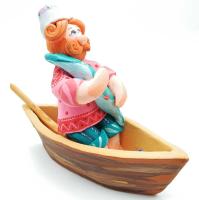  Ковровская игрушка "Рыбак в лодке" 15х19 см. арт. 889365313 магазин сувениров Наши подарки
