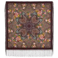 Многоцветный платок 148 см. из уплотненной шерстяной ткани  "Старый замок", вид 17, арт.  947-17 Москва