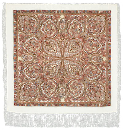 Платок шерстяной с шелковой бахромой "Русское золото", вид 8, 89x89 см. арт. 529-8 