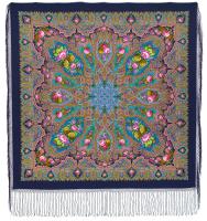 Многоцветный платок 148 см. из уплотненной шерстяной ткани "Миндаль", вид 14, арт. 1369-14 Москва