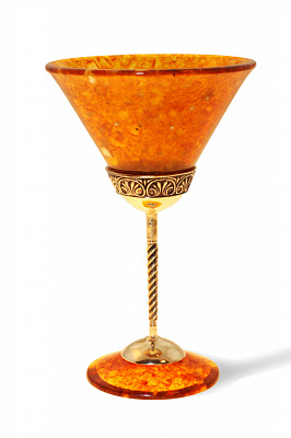 картинка Бокал для мартини "Антик" из янтаря 9х7см Арт. 1704 магазин 