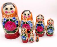  Матрешка семеновская оранжевая 17см 7 кукол  Наши подарки