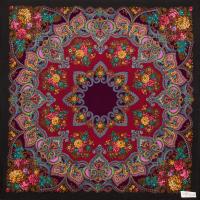 Многоцветная шаль 148 см. из уплотненной шерстяной ткани  "Майя", вид 24, арт.  372-24 Москва