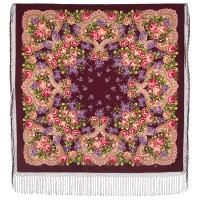Многоцветный платок 148 см.  из уплотненной шерстяной ткани  "Сиреневый туман", вид 7, арт. 983-7 Москва