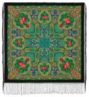 Многоцветный платок 148 см.  шерстяной ткани  "Сказка", вид 19, арт. 390-19 Москва