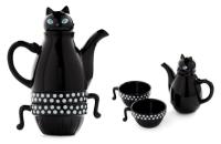   Заварник с чашками "Кошка"(черный) Артикул: 9657 