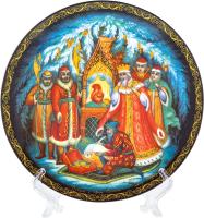  Тарелка "Палех. Сказка о Царе Салтане" 2- см. с подставкой арт. 8734333 магазин сувениров Наши подарки