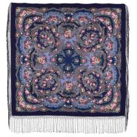 Многоцветный платок 148 см. из уплотненной шерстяной ткани  "Цветы под снегом", вид 14, арт. 1099-14 Москва