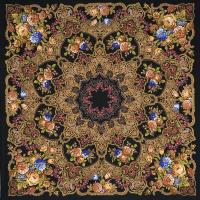 Многоцветный платок 148 см. из уплотненной шерстяной ткани  "Радоница", вид 18, арт.  920-18 Москва
