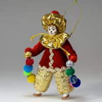 Ёлочная игрушка Клоун в золотом берете арт. 9798633