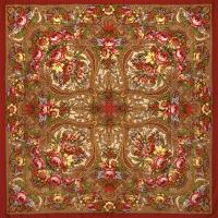 Многоцветный платок 148 см.  из уплотненной шерстяной ткани "Счастливица", вид 3, арт. 1122-3 Москва