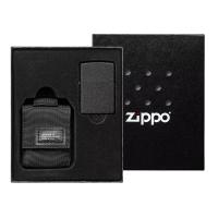  Подарочный набор: зажигалка Black Crackle® и чёрный нейлоновый чехол ZIPPO 49402 магазин сувениров Наши подарки