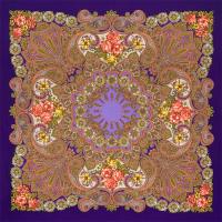 Многоцветный платок 148 см. из уплотненной шерстяной ткани  "Василиса", вид 14, арт. 1370-14 Москва