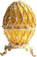 картинка Яйцо пасхальное "Сетка 5 рядов" со стразами, цвет золотой арт. HAD300010 