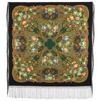 Многоцветный 148 см. платок из уплотненной шерстяной ткани "Ненаглядная", вид 18, арт. 1025-18 Москва