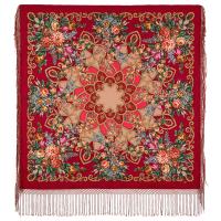 Многоцветный платок 148 см. из уплотненной шерстяной ткани  "Цыганка Аза", вид 6, арт.  Москва