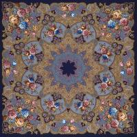 Многоцветный платок 148 см. из уплотненной шерстяной ткани "Радоница", вид 14, арт.  920-14 Москва