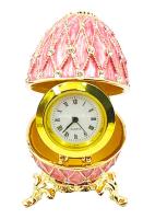 картинка Яйцо пасхальное "Сетка 5 рядов" с часами со стразами, цвет розовый арт. HAD300CL012 