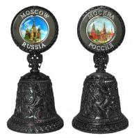  Колокольчик "Москва" с цветной вставкой, высота 9,5 см арт. 687643 магазин сувениров Наши подарки