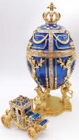 картинка Яйцо под Фаберже "Коронационное с каретой" синее 20 см. арт. 945211 