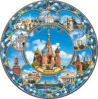  Тарелка сувенирная Москва коллаж 20см с подставкой и коробкой арт. 4574551 магазин сувениров Наши подарки