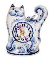 Часы "Кот" гжель 19х14 см. арт. 5788399