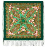 Многоцветный платок 148 см. из уплотненной шерстяной ткани  "Сад дивных снов", вид 9, арт. 1703-9 Москва