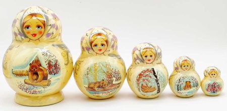 Матрешка "Медведь зимой" 12 см. арт. 84266