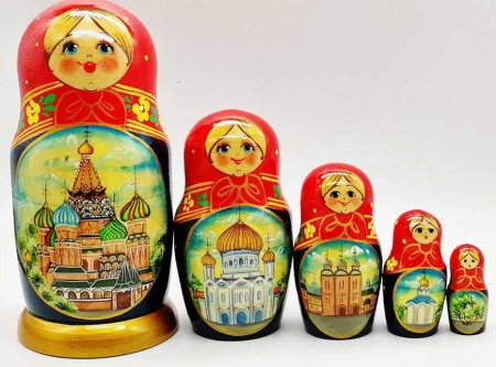 Матрешка "Москва- столица" 18 см. 5 мест арт. 732522