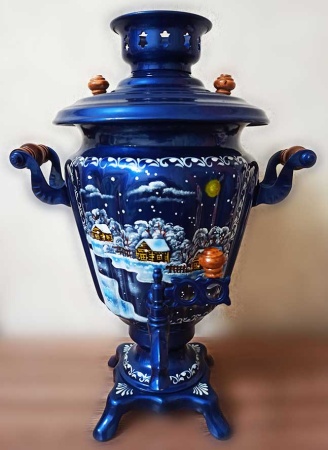 Электрический самовар с росписью "Зима" 3 литра арт. 100034 