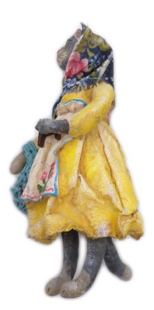 Ватная елочная игрушка "Кошка" 15 см. арт. 22883434