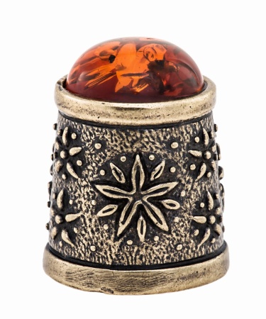 Наперсток Хризантема с кабошоном 18х24 мм. арт. 638