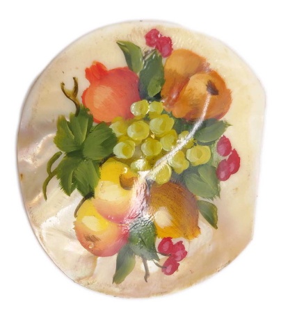 Брошка перламутр "Фрукты" 4х5 см. арт. 753221 