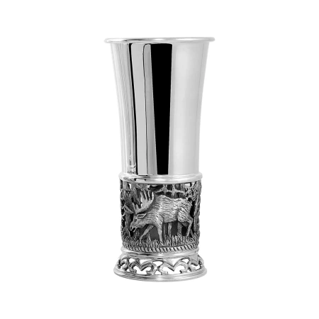 Стопка "Лось" посеребренная полированная с чернением Артикул: КМ194СТ06  Стопка "Лось" посеребренная полированная с чернением Артикул: КМ194СТ06